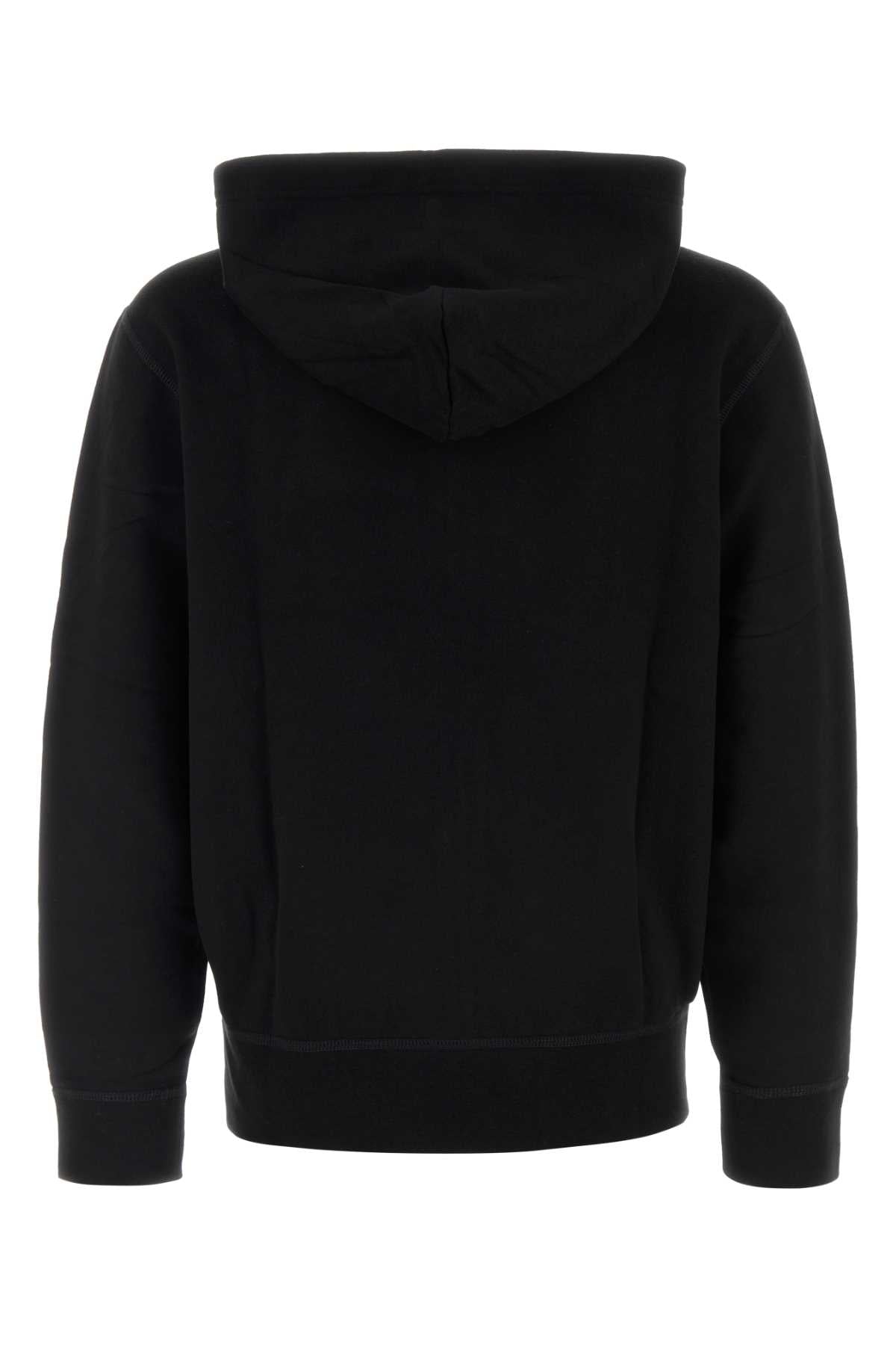 Black Cotton Sweatshirt Poloblack Exterior: Polyester Felpe