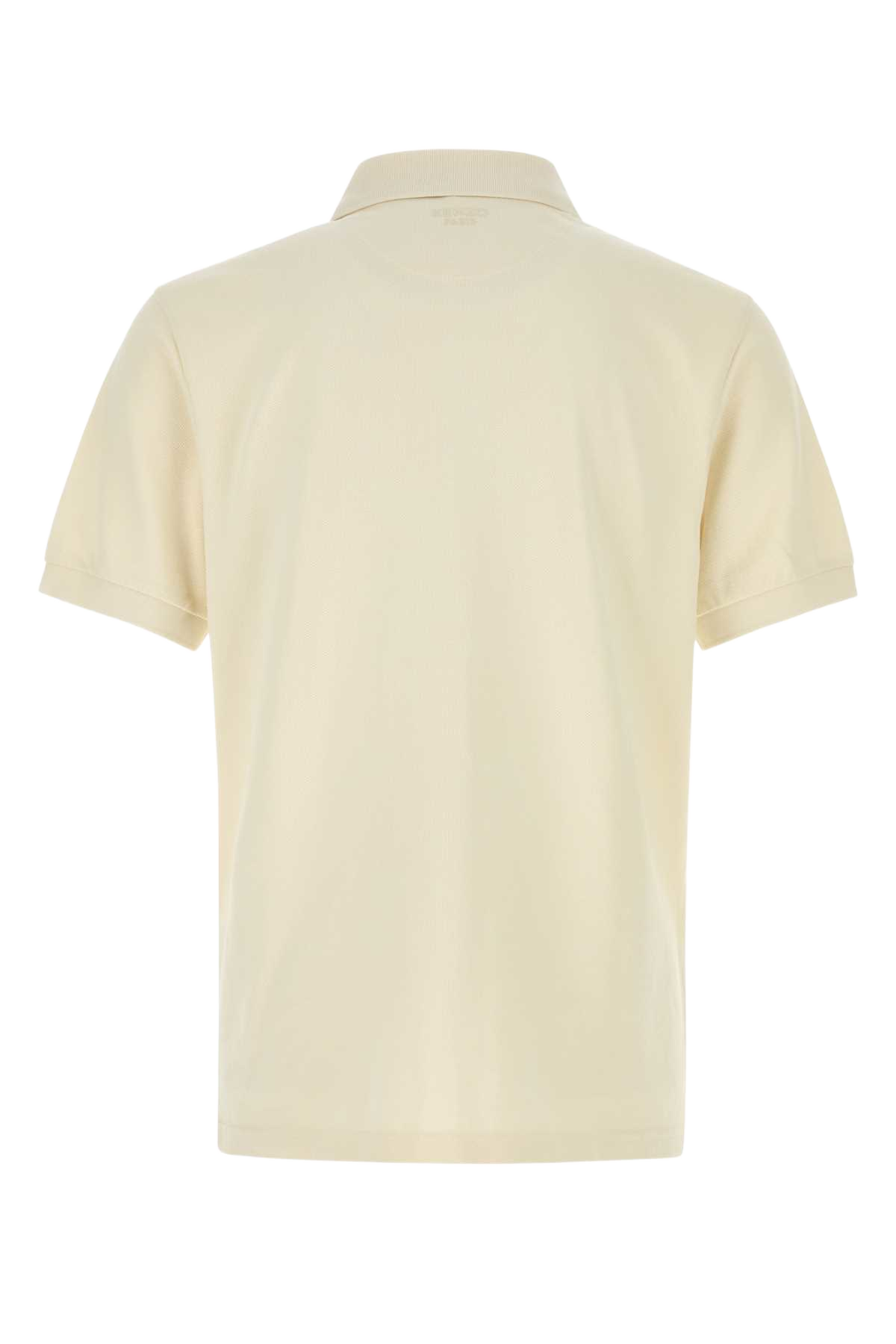 Ivory Piquet Polo Shirt Ecru Exterior: Cotton