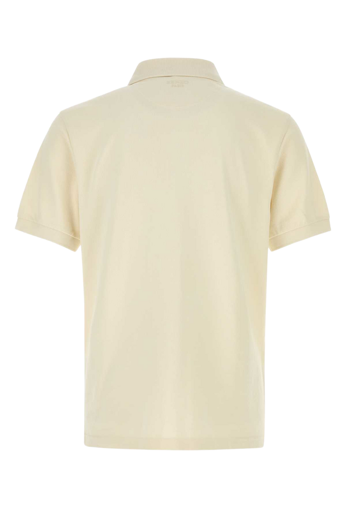 Ivory Piquet Polo Shirt Ecru Exterior: Cotton