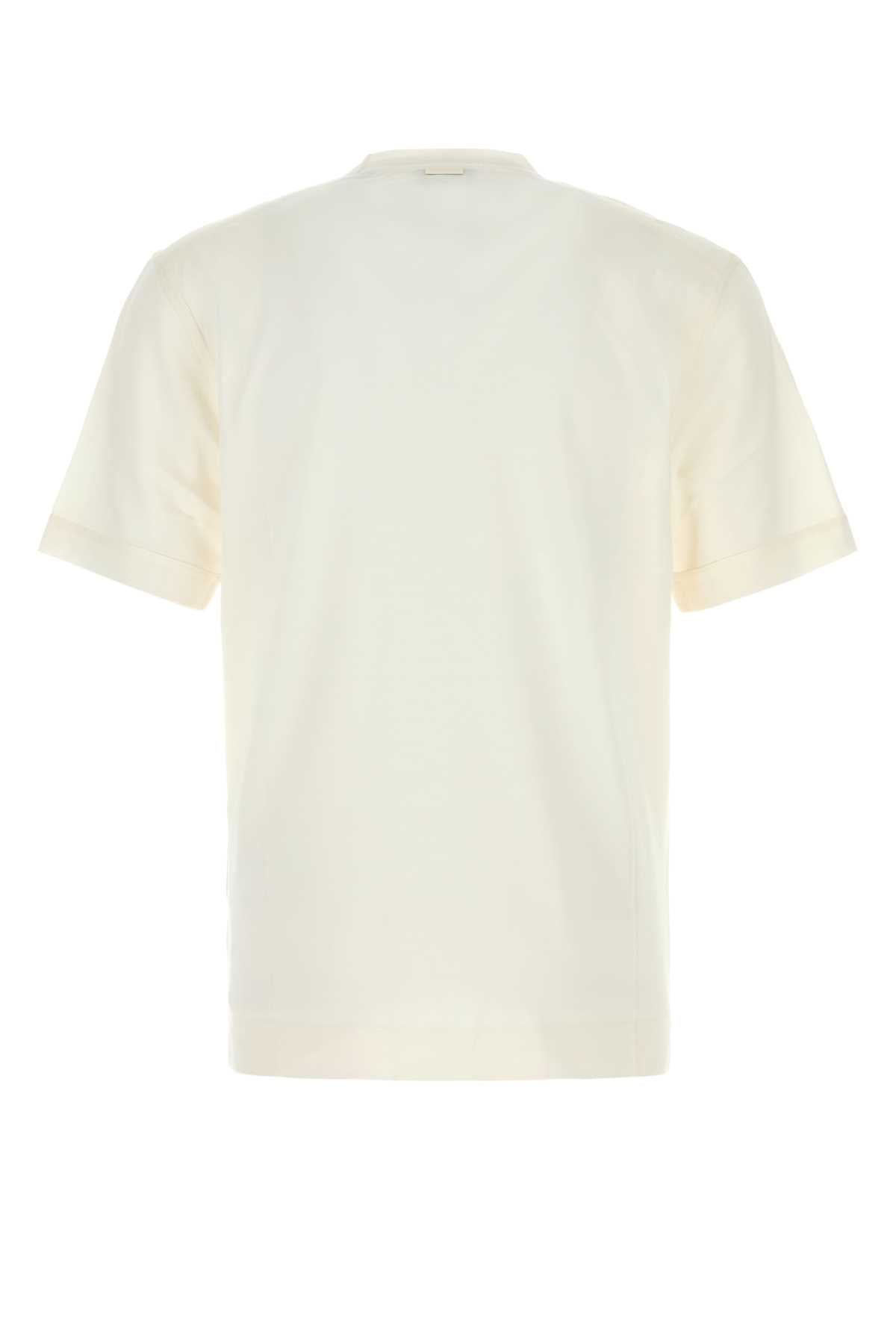 White Cotton And Silk T-Shirt N01 Exterior