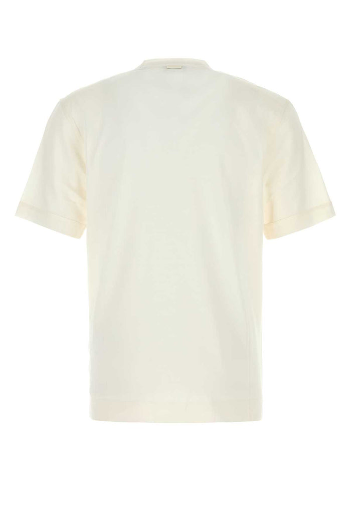White Cotton And Silk T-Shirt N01 Exterior