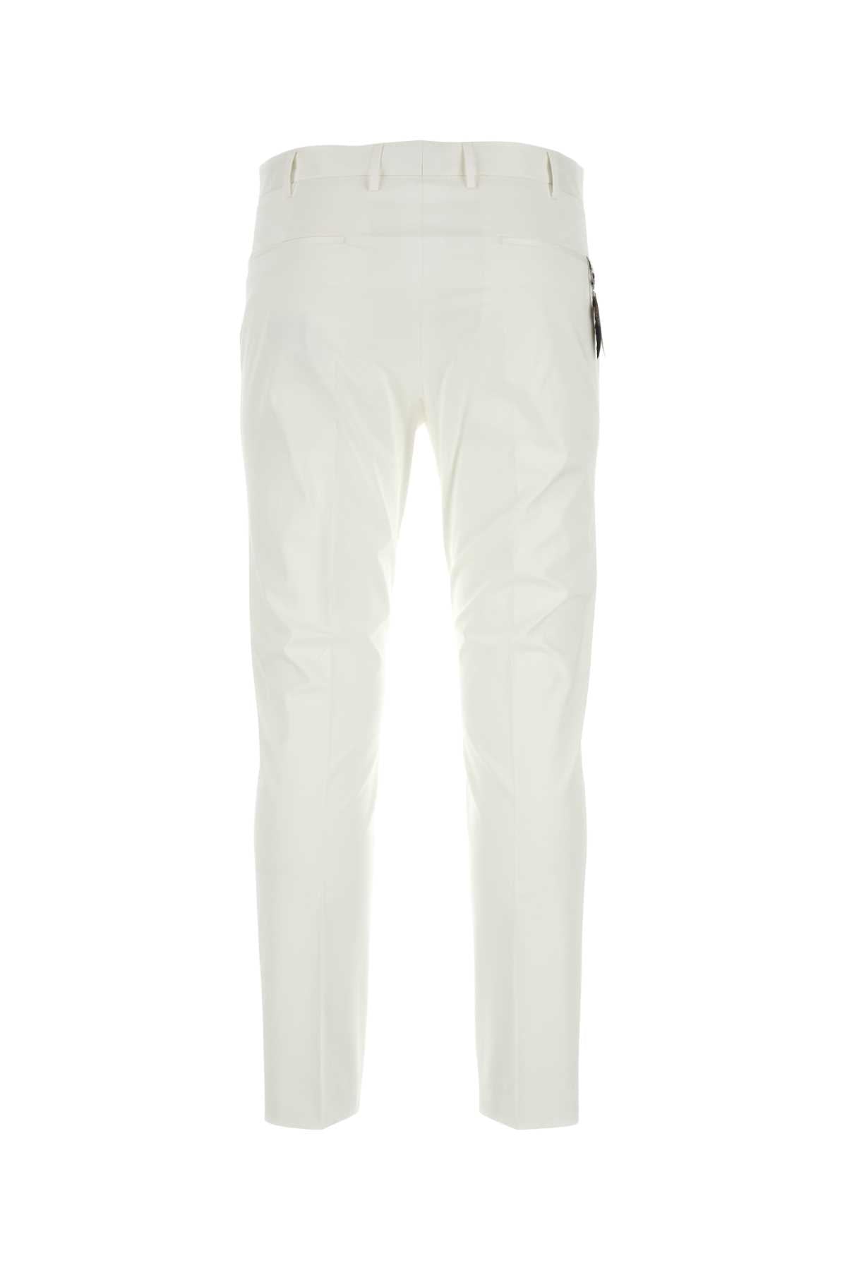 White Stretch Cotton Pant Bianco Exterior: Elastane Pantaloni