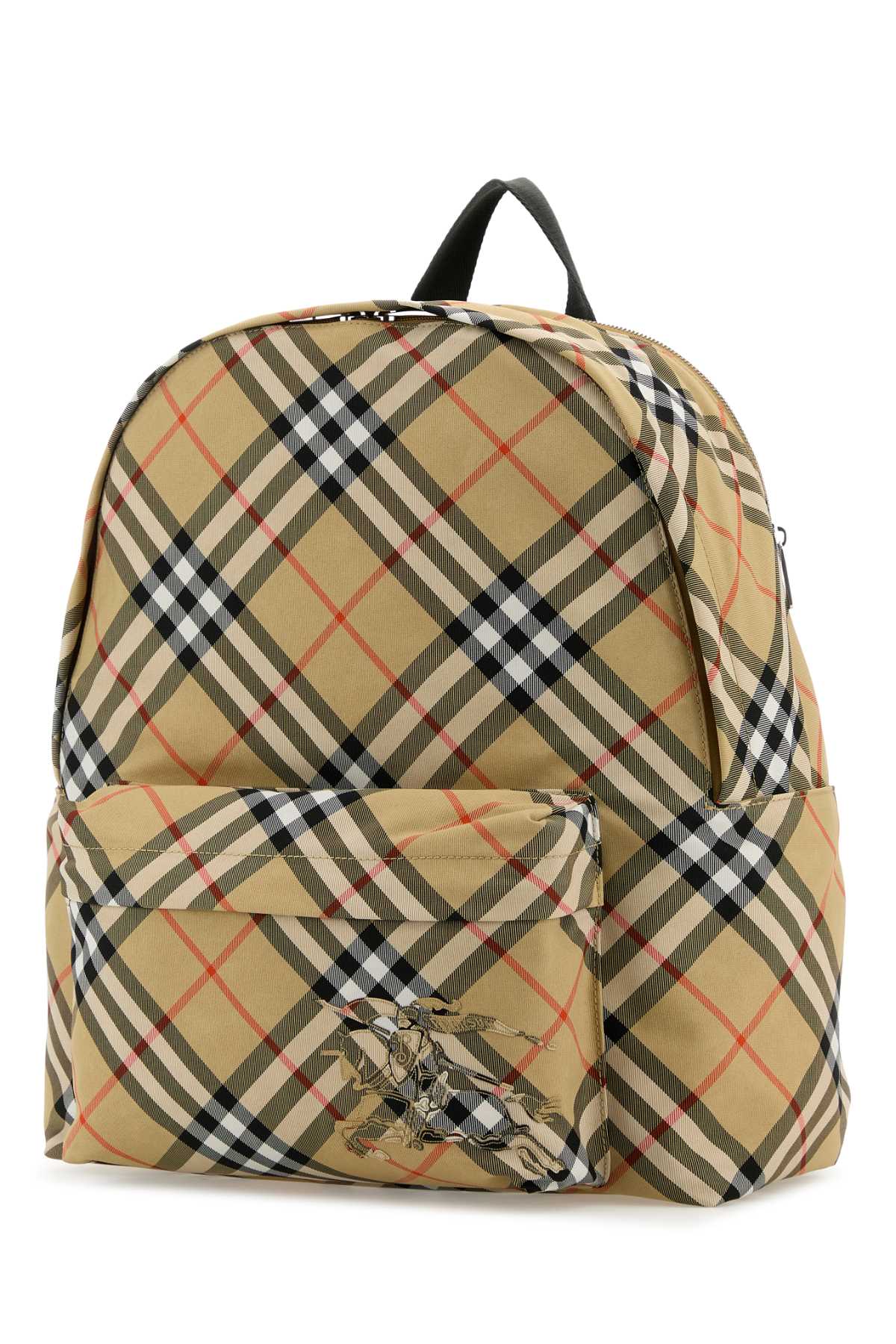 Embroidered Fabric Check Backpack Sand Polyester Polyurethane Zaini
