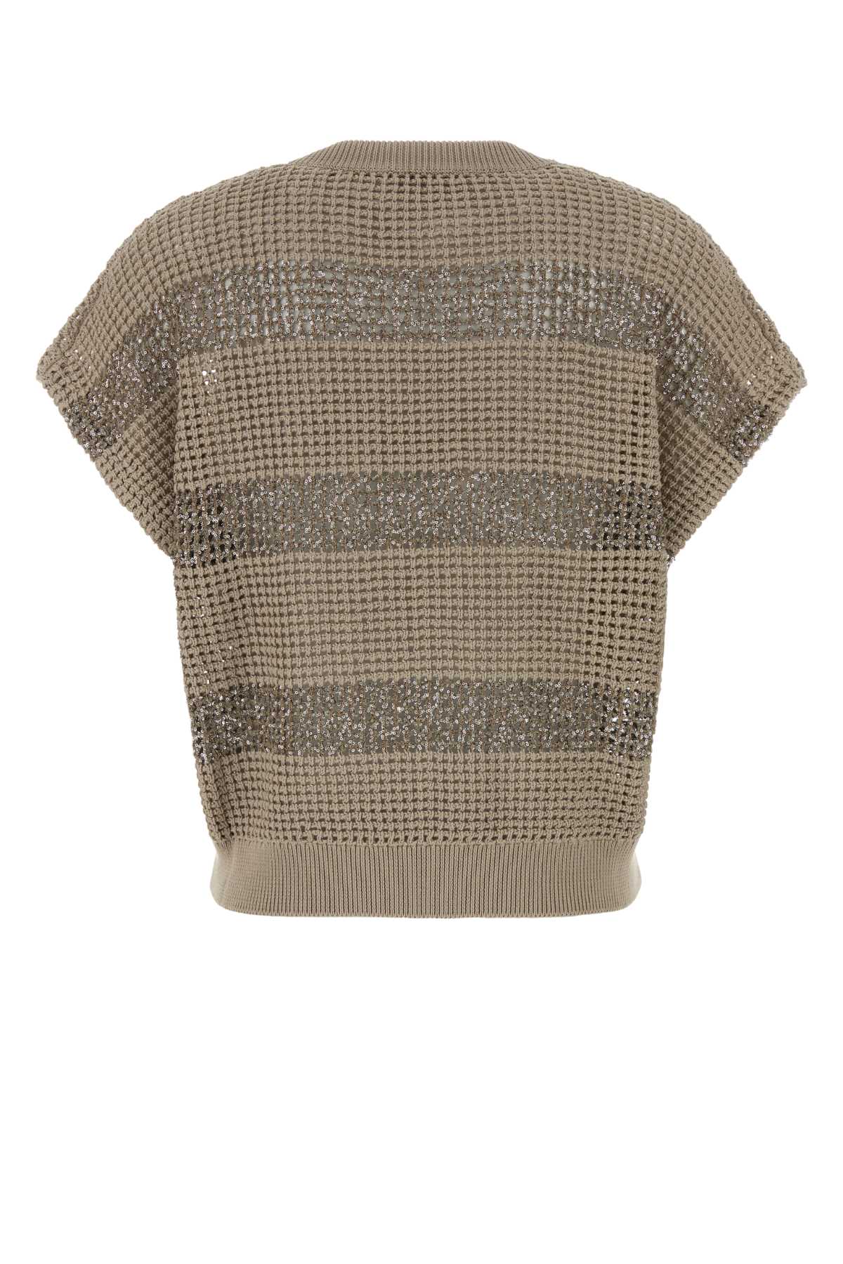Two-Tone Knit Top Ckh72 Exterior: Cotton Maglieria