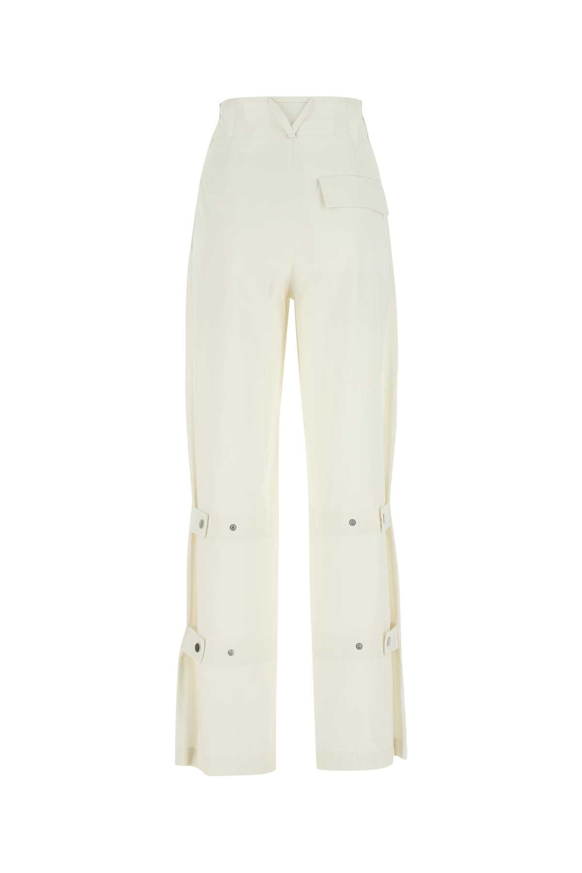 Ivory Cotton Wide-Leg Pant 2945 Exterior: Pantaloni