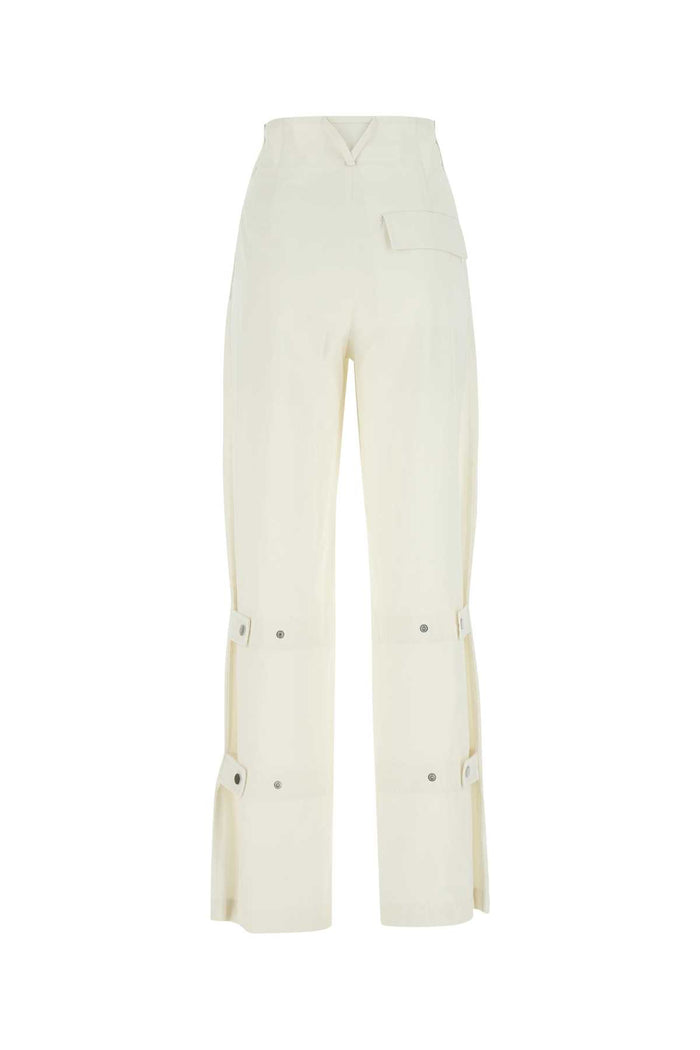 Ivory Cotton Wide-Leg Pant 2945 Exterior: Pantaloni