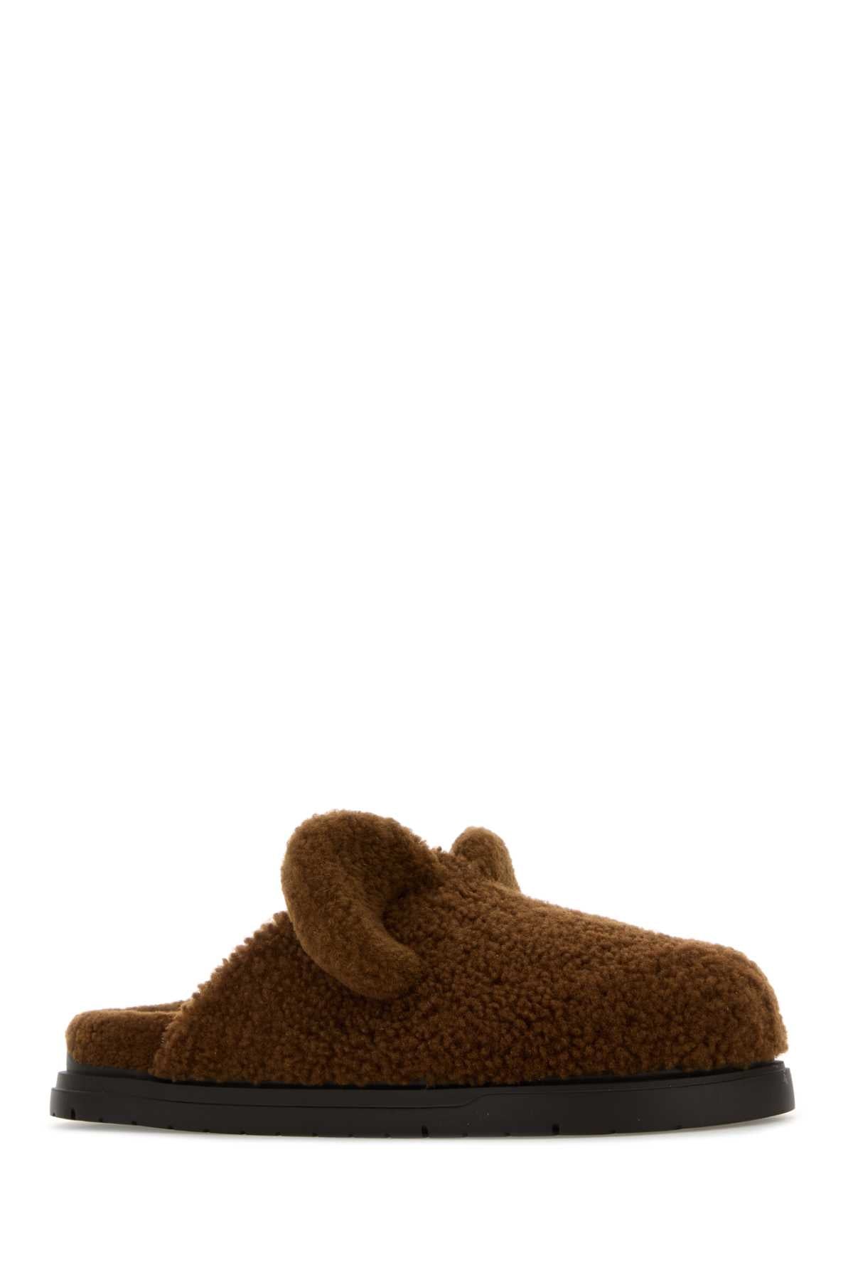 Brown Shearling Slippers