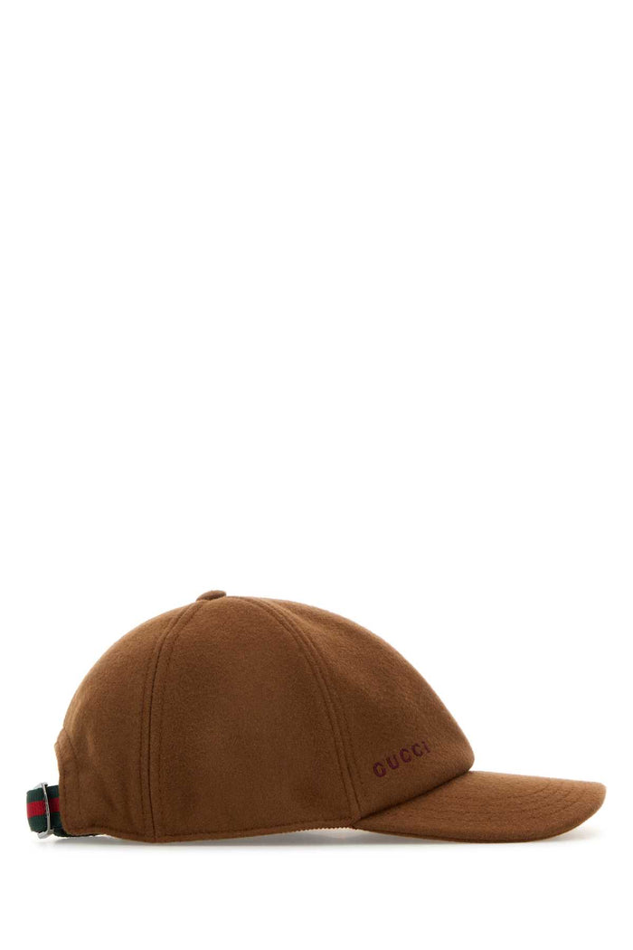 Brown Wool Baseball Cap Exterior: Cappelli E Fasce Per Capelli