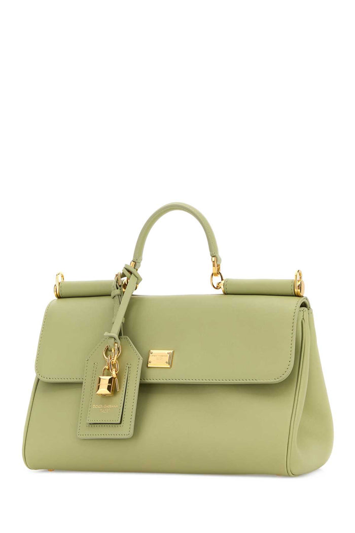 Pastel Green Leather My Sicily Handbag Salvia1 Pvc Vitello Borse A Mano