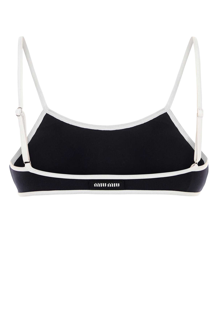 Midnight Blue Stretch Nylon Bikini Top Blubianco Intimo