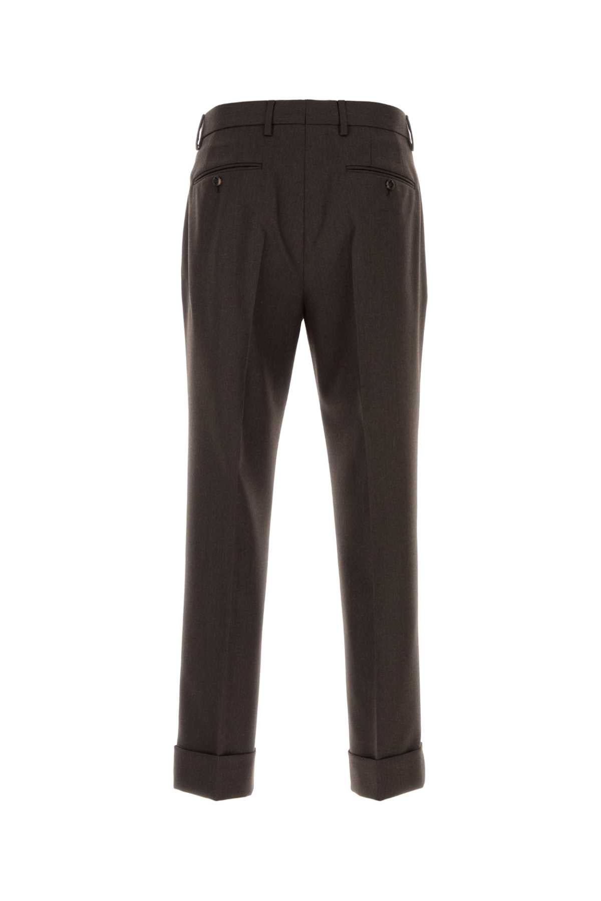 Dark Brown Wool Pant Sootbrown Exterior: Pantaloni
