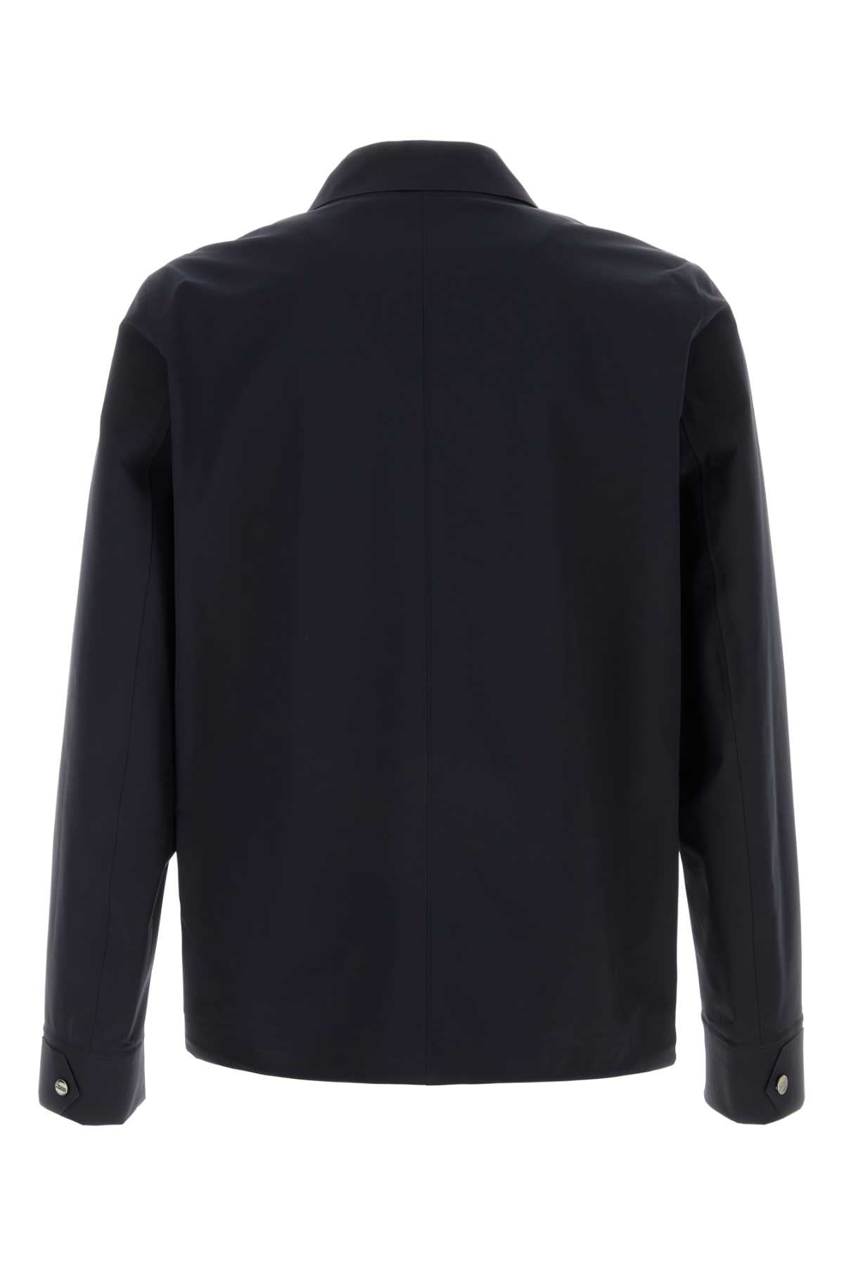 Navy Blue Stretch Nylon Windbreaker Blu Exterior: Elastane Giubbini
