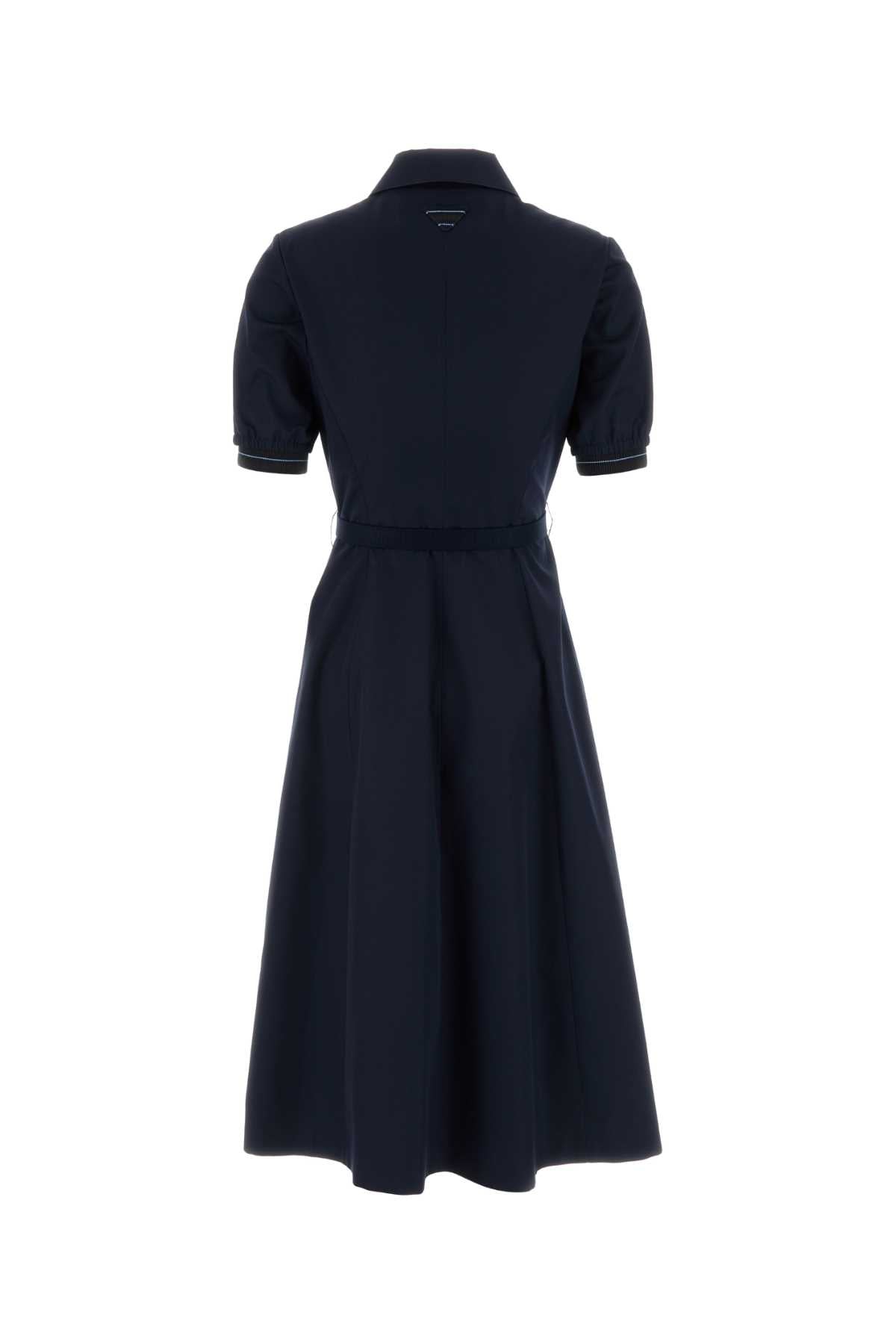 Navy Blue Poplin Dress Bleu Exterior: Polyester Cotton Abiti