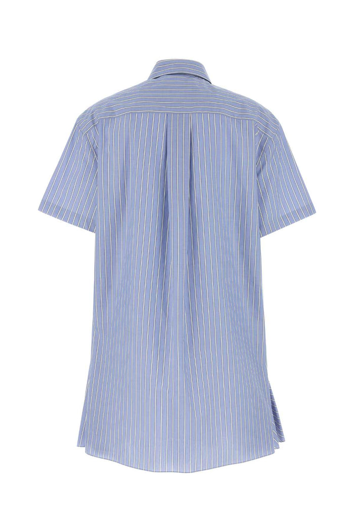 Embroidered Poplin Shirt Dress Bluechina Exterior: Cotton Abiti