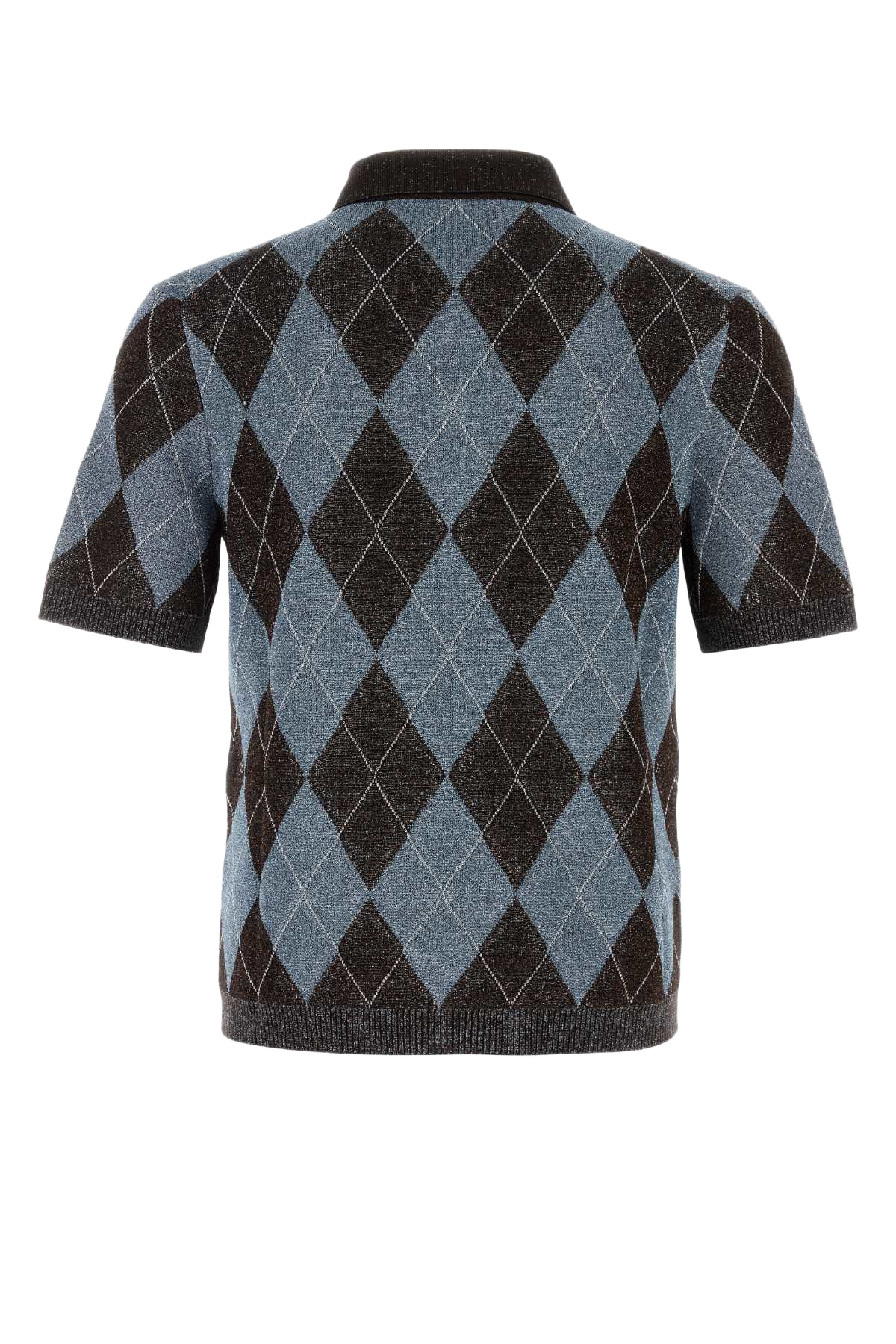 Embroidered Wool Blend Polo Shirt Multi