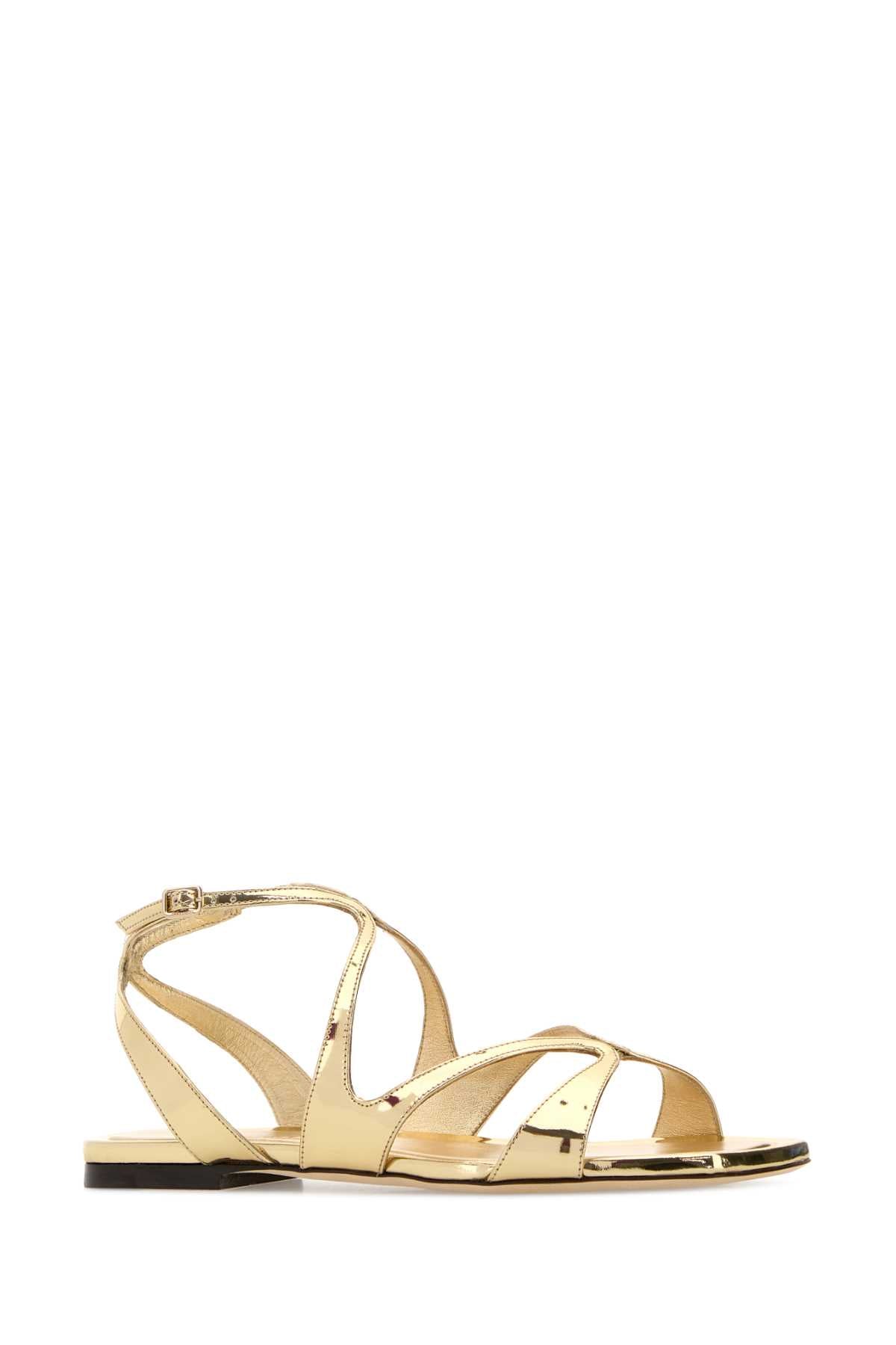 Aylaflatqui Gold Leather Salpa Metal Sandali