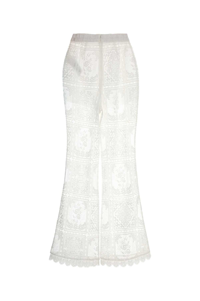 White Lace Aster Pant Ivory Pantaloni