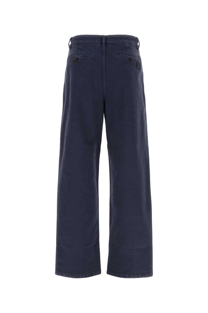 Navy Blue Gabardine Pant Ematite Exterior: Cotton Pantaloni