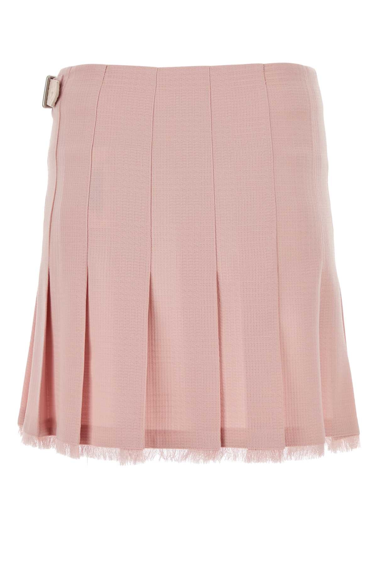 Pink Wool Mini Skirt Cameo Exterior: Gonne