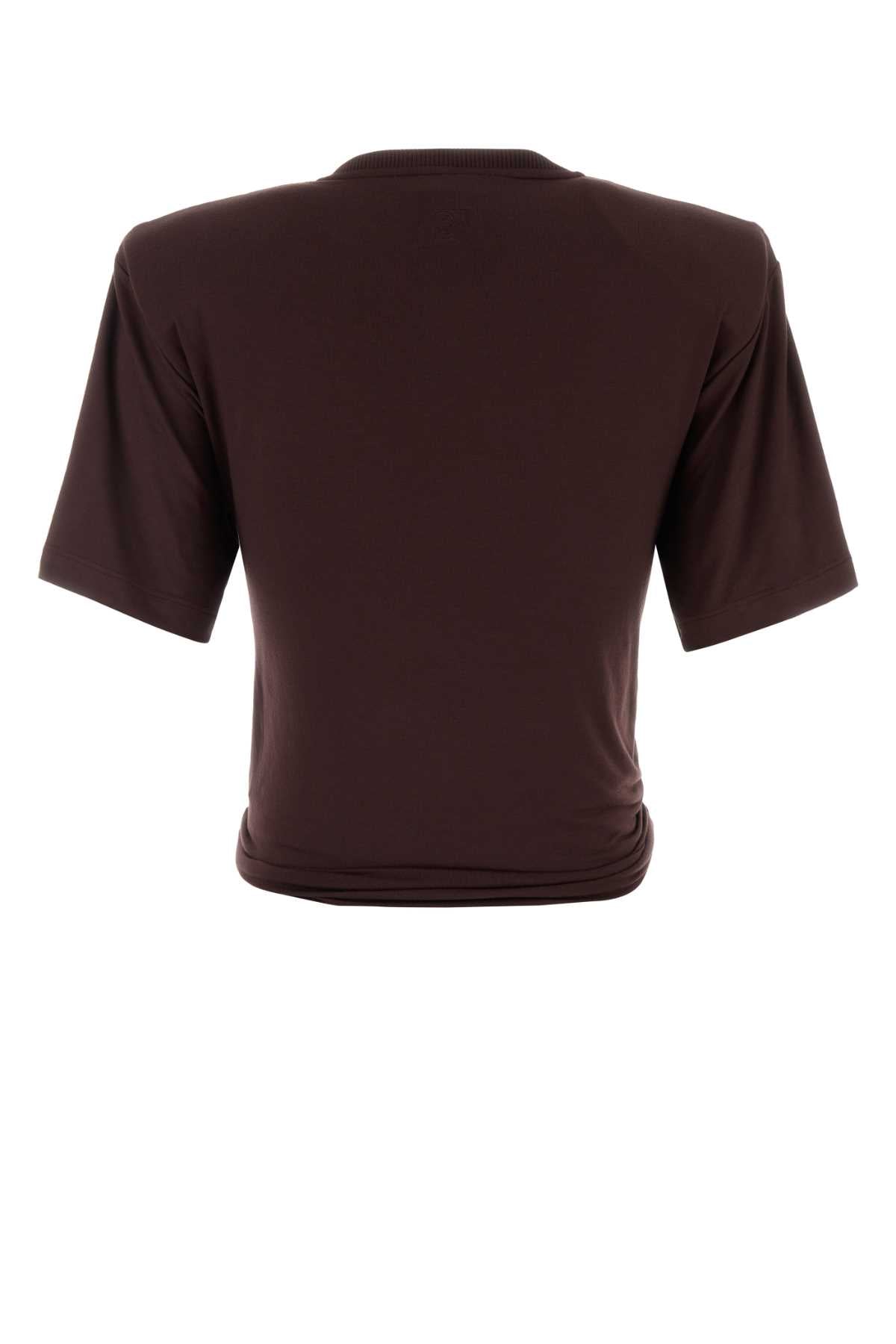 Brown Exterior: Cupro Elastane T-shirt