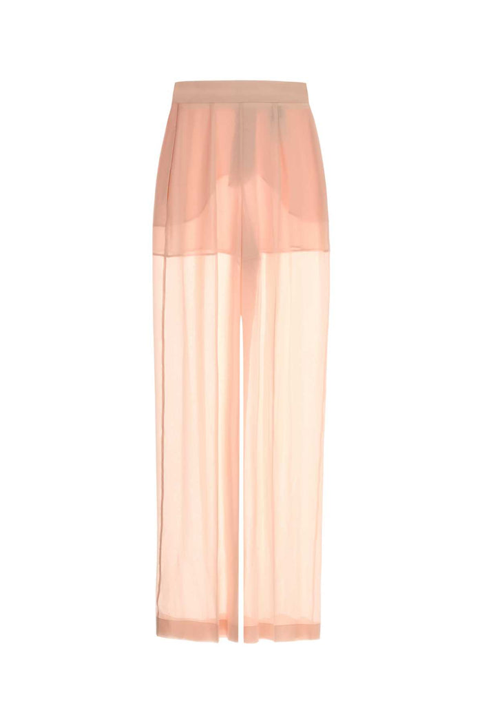Pink Silk Wide-Leg Pant Rosa Exterior: Pantaloni