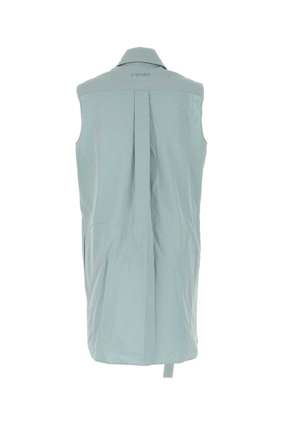 Powder Blue Cotton Dress Paleblue Exterior: Abiti