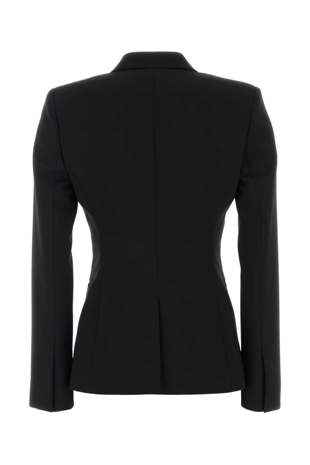 Black Stretch Wool Blend Blazer Mix Giacche E Gilet