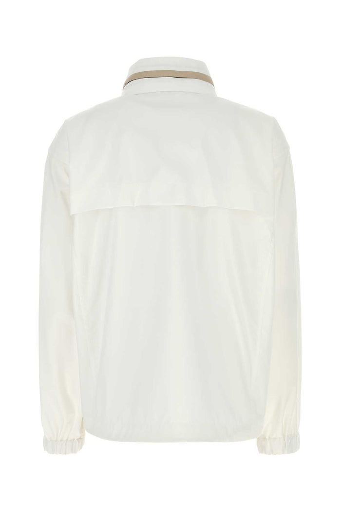 White Polyester Blend Raincoat C007 Giubbini