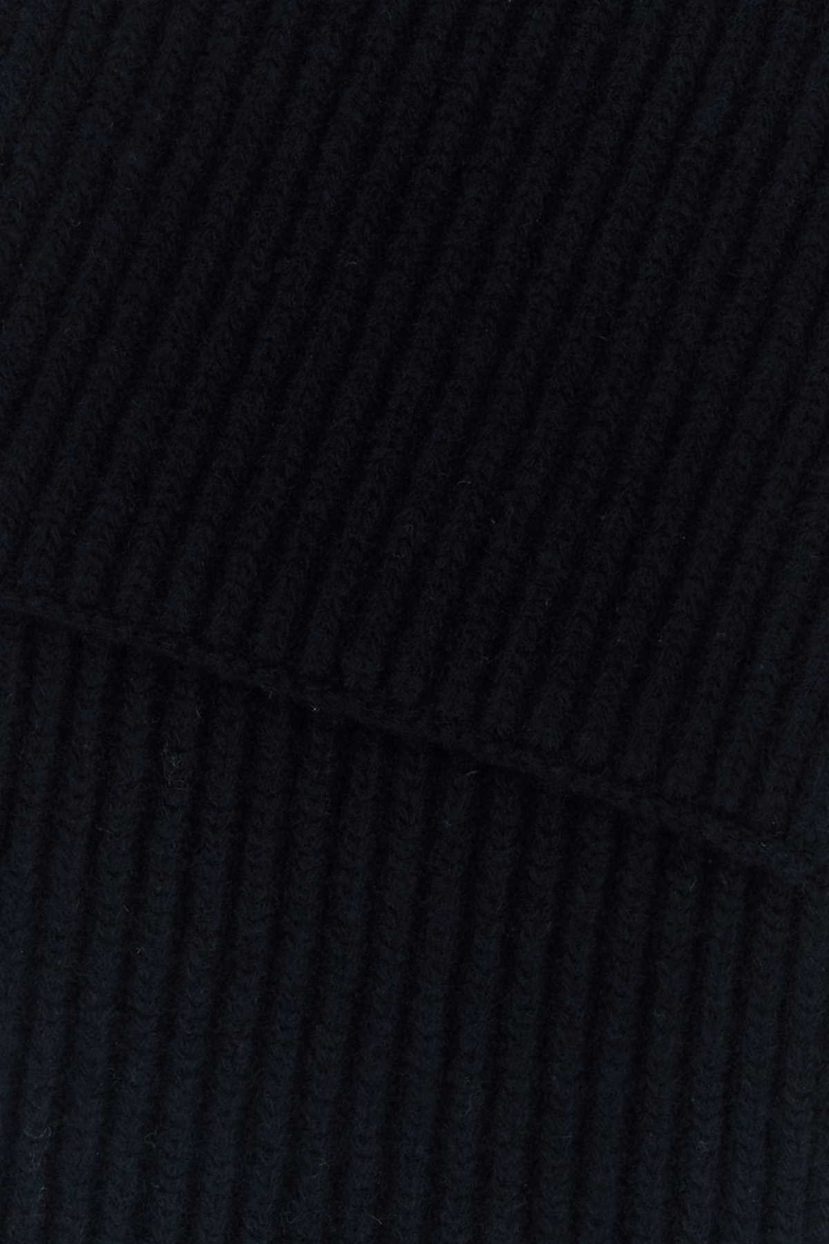 Midnight Blue Wool Scarf Navy Exterior: Virgin Sciarpe E Foulard
