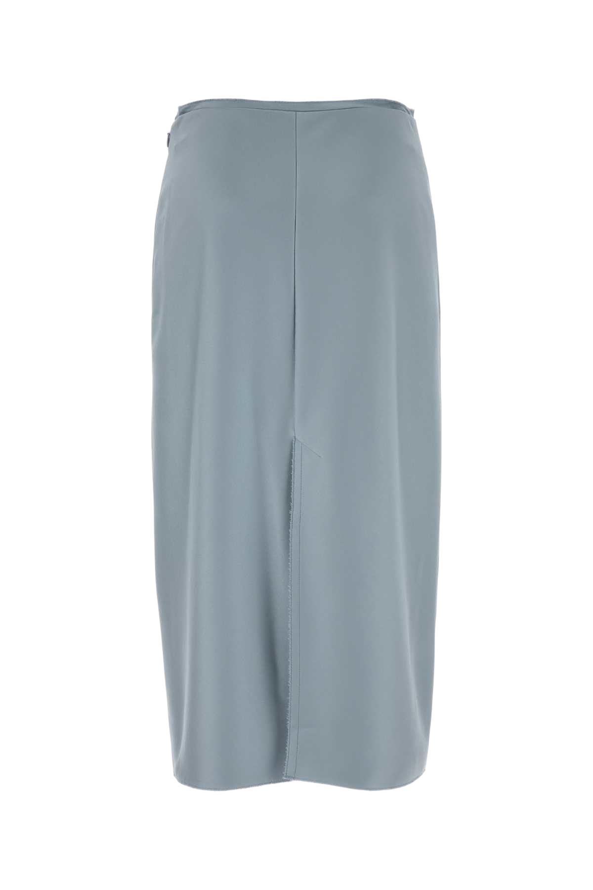 Pastel Light-Blue Stretch Satin Skirt Ciel Gonne