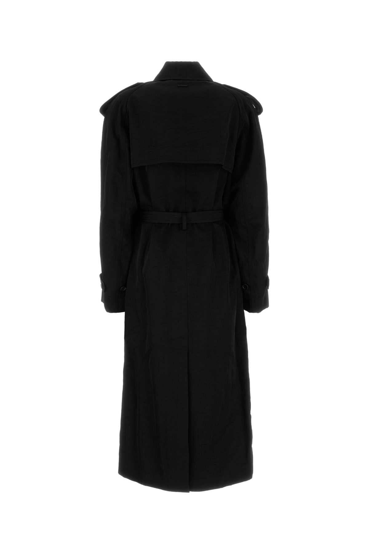 Black Nylon Trench Coat Exterior