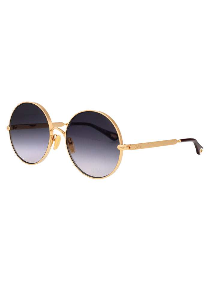 Ch0321s Gold-gold-grey Metal Sunglasses