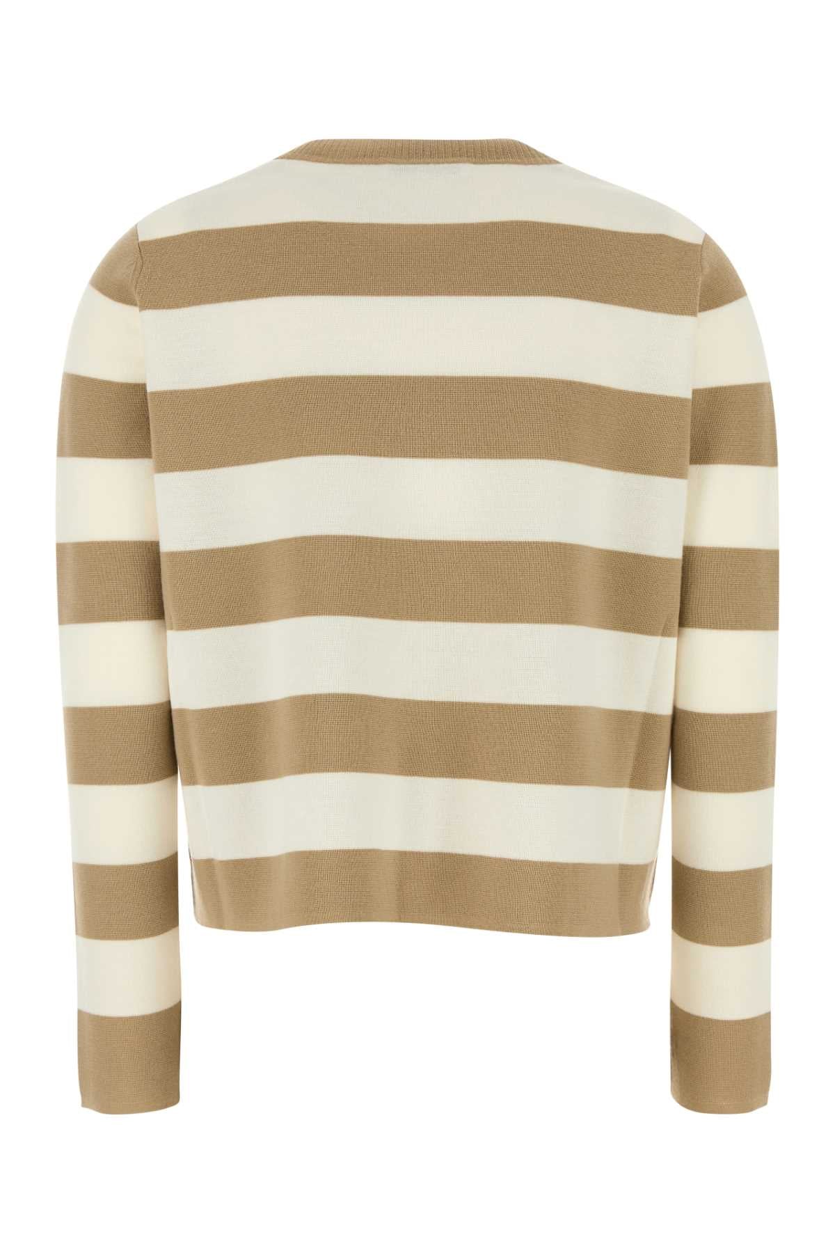 Embroidered Wool Viterbo Sweater Sabbia Exterior: Virgin Maglieria