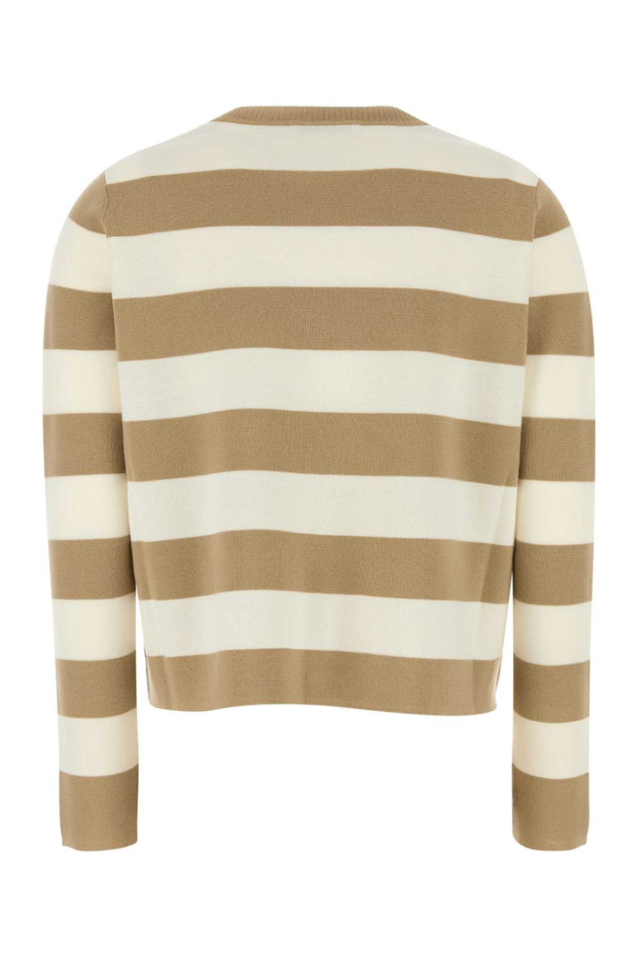 Embroidered Wool Viterbo Sweater Sabbia Exterior: Virgin Maglieria