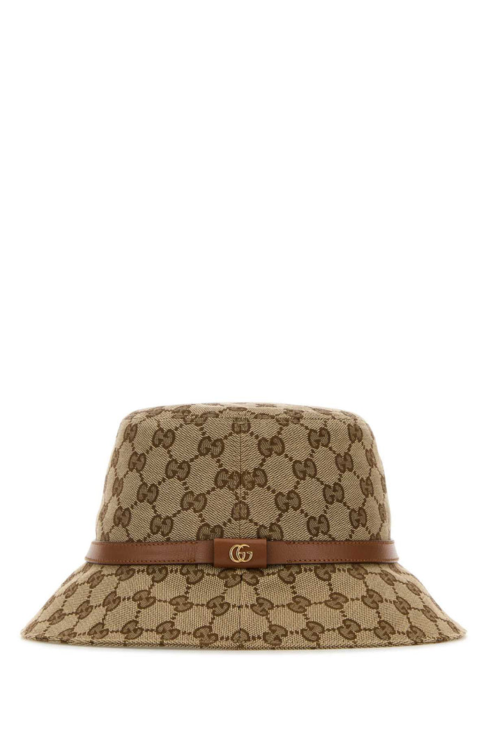 Gg Fabric Bucket Hat Beigelightbrown T Cotton Cappelli E Fasce Per Capelli