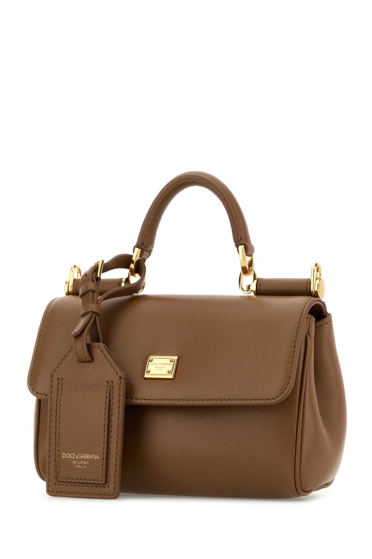 Biscuit Leather My Sicily Handbag Caramello Pvc Vitello Borse A Mano