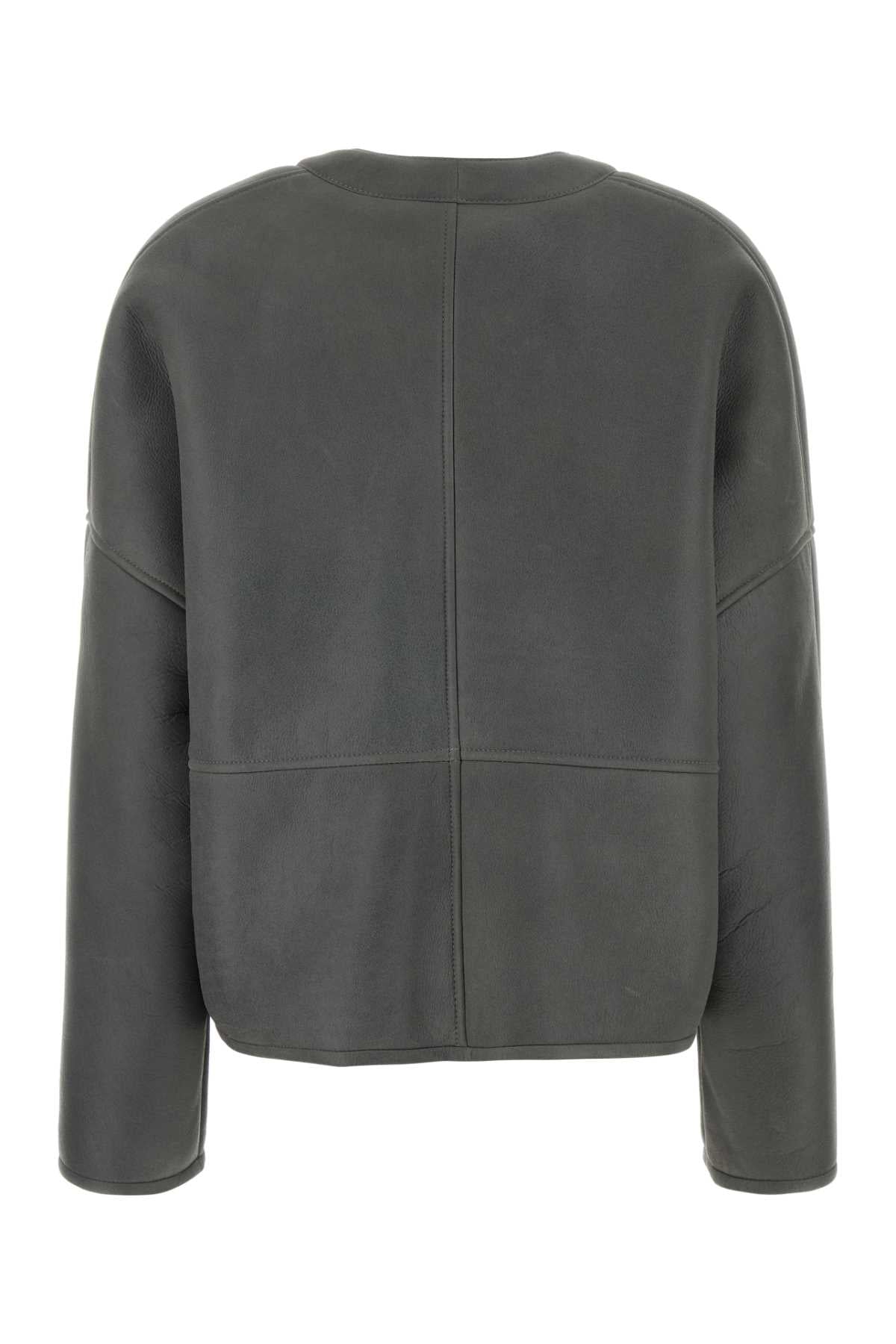Dark Grey Shearling Jacket Lightgrey Exterior: Maglie