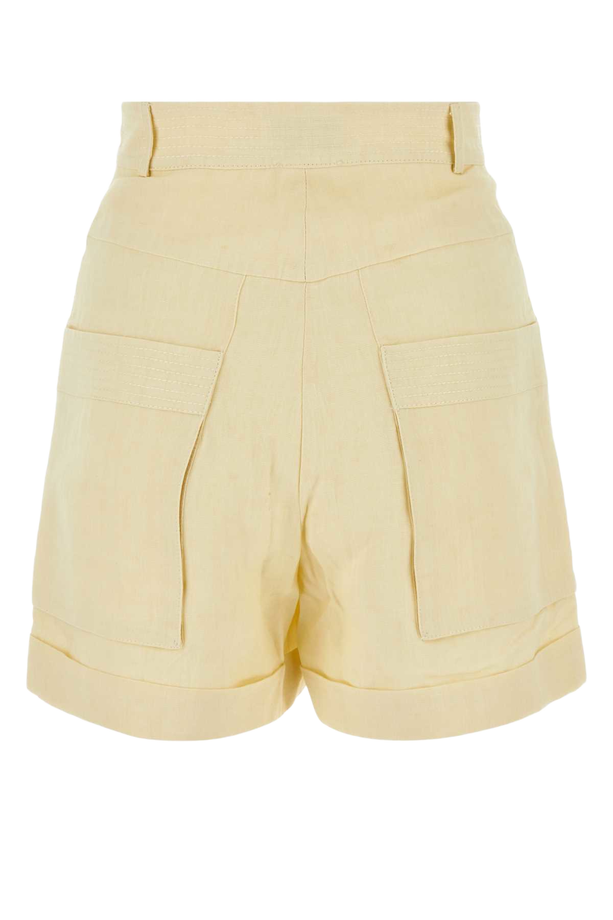 Ivory Linen Ashraf Shorts Yellow Exterior