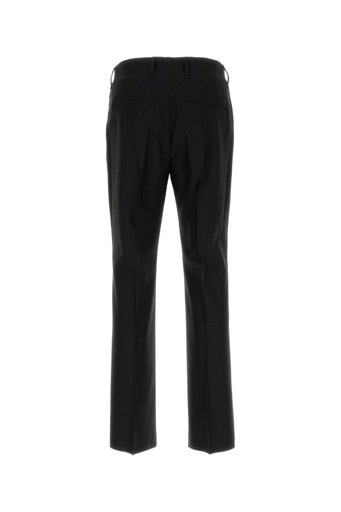 Black Wool Blend Pant Nero Exterior: Cotton Pantaloni