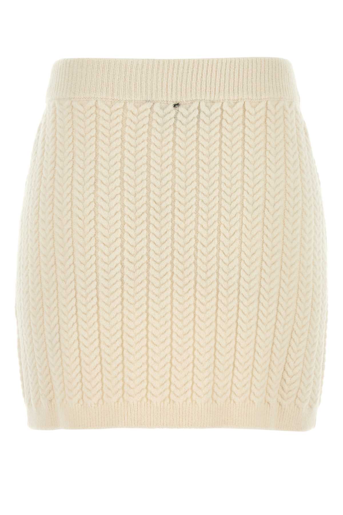 Ivory Wool Blend Earry1 Mini Skirt Bianco Avorio Exterior: Nylon Gonne