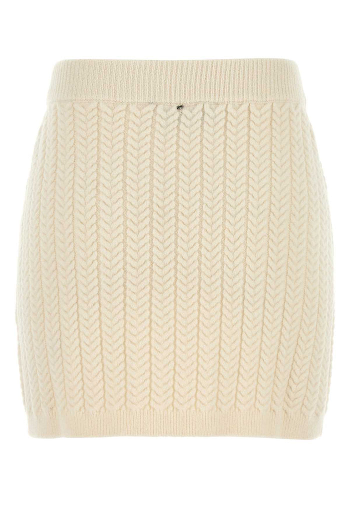 Ivory Wool Blend Earry1 Mini Skirt Bianco Avorio Exterior: Nylon Gonne