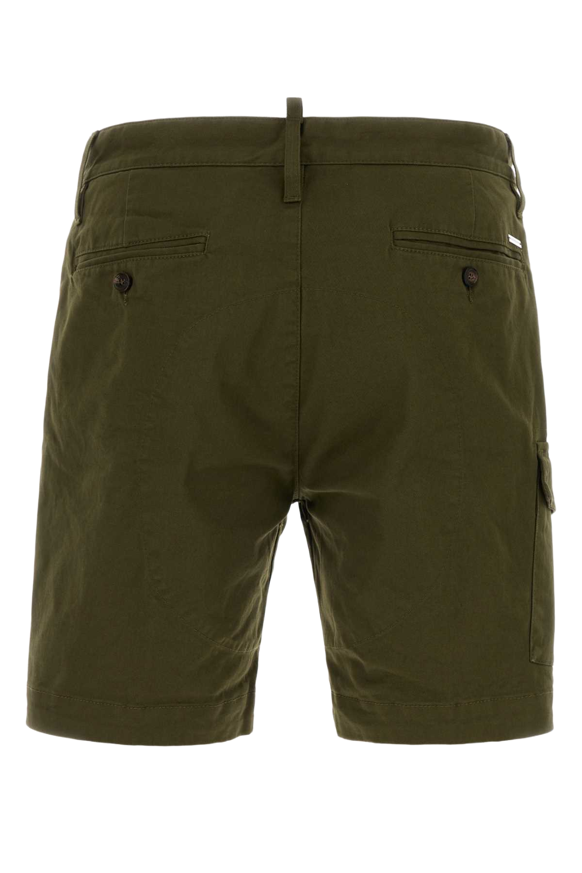Olive Green Stretch Cotton Sexy Cargo Bermuda Shorts Palmagreen Exterior: Elastane