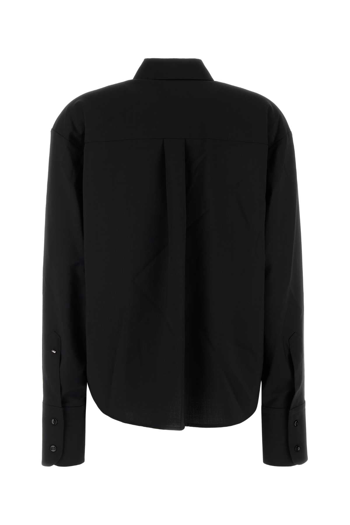 Black Wool Mappa Shirt Nero Exterior: Virgin Camicie