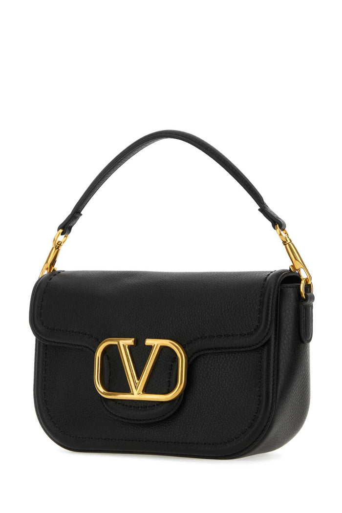 Black Leather Alltime Shoulder Bag Nero Calf - Bos Taurus Borse A Mano