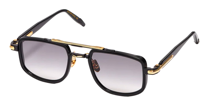 Kaï - C302 Shiny Black Carbon Yellow Gold Nd Metal Sunglasses