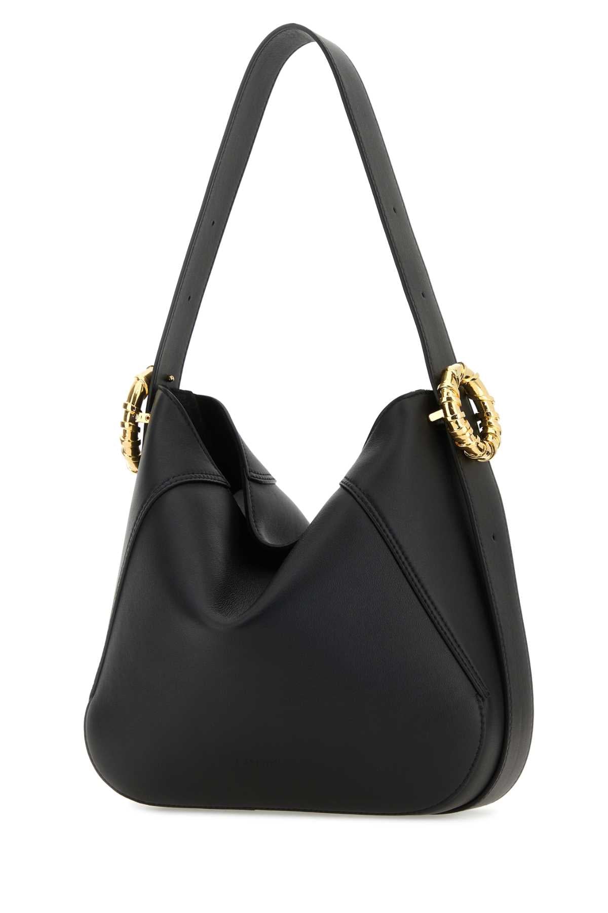 Black Leather Melodie Shoulder Bag Borse A Mano