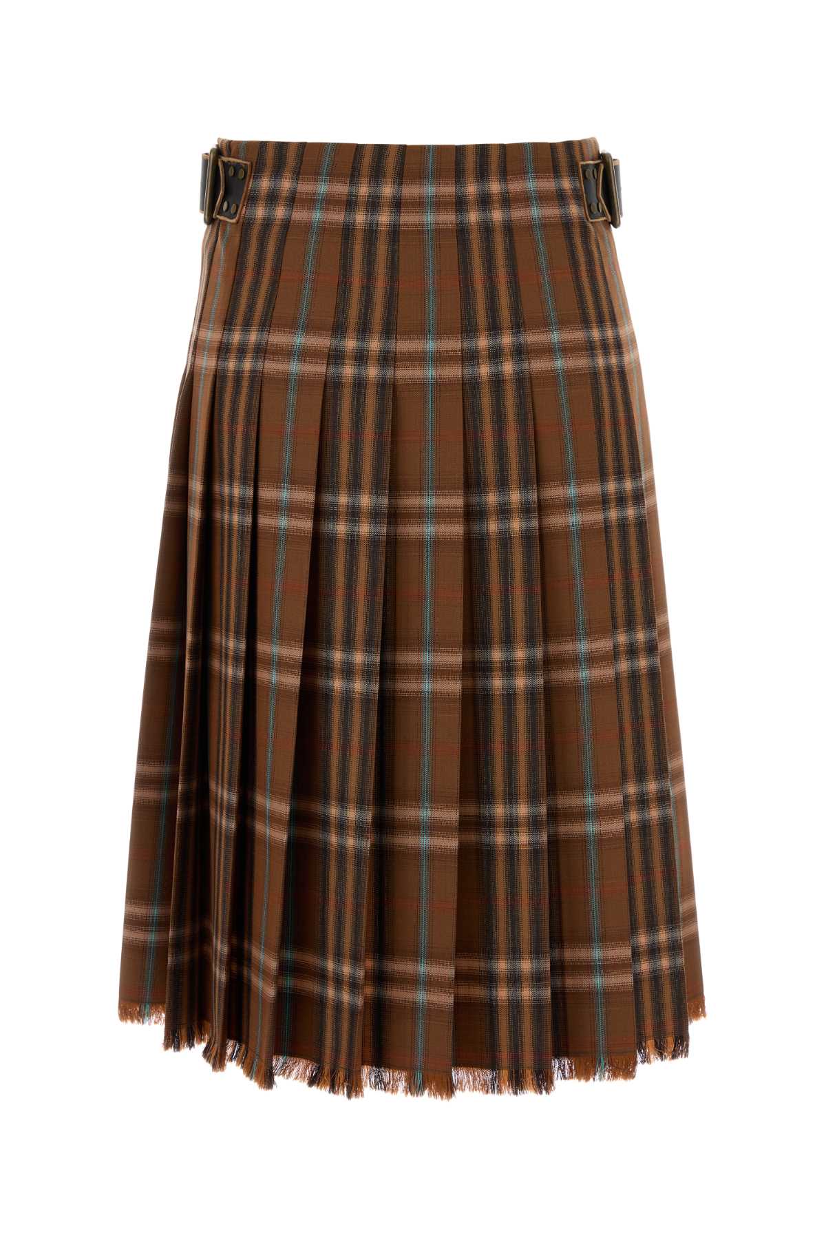 Embroidered Wool Skirt Gingerbrownipchk Gonne