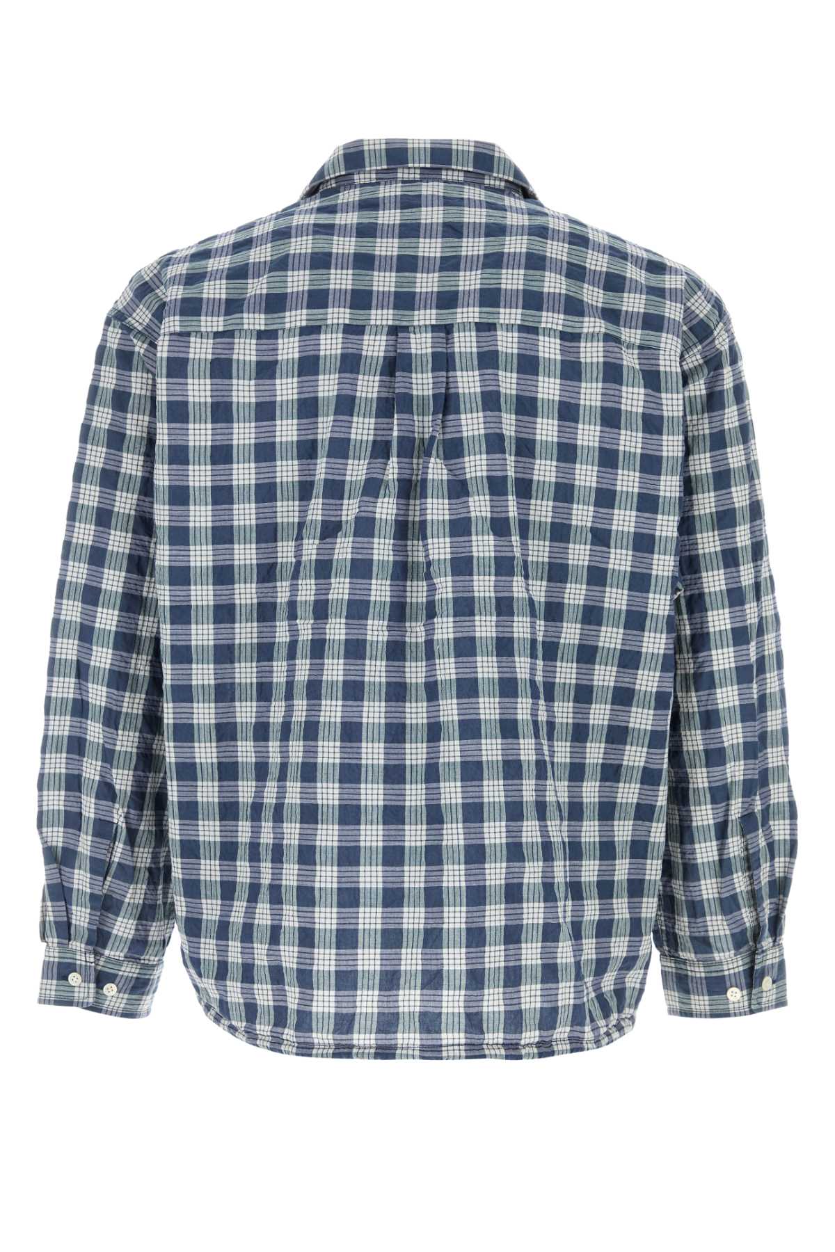 Embroidered Cotton Blend Oversize Shirt Navy Exterior: Polyester Camicie