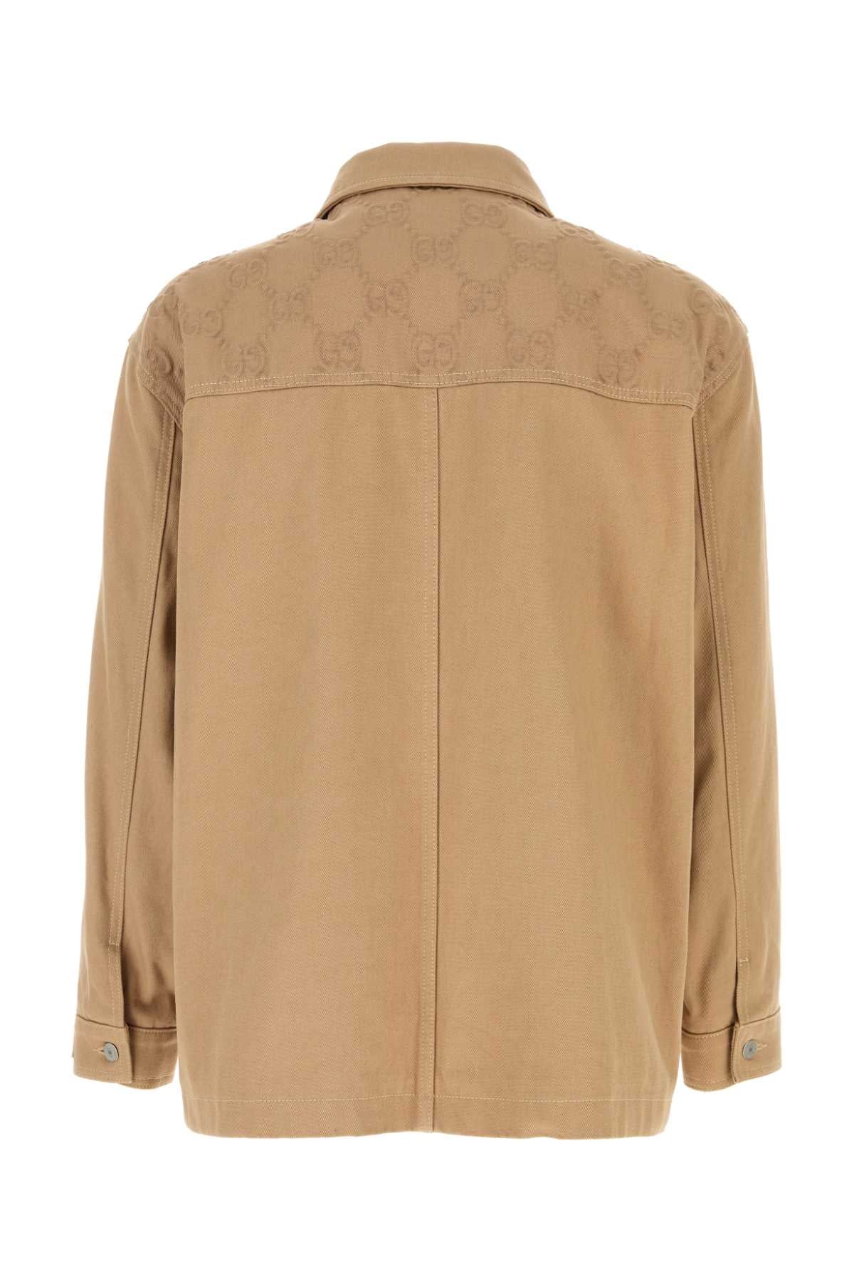 Camel Cotton Jacket Beigemix Giubbini