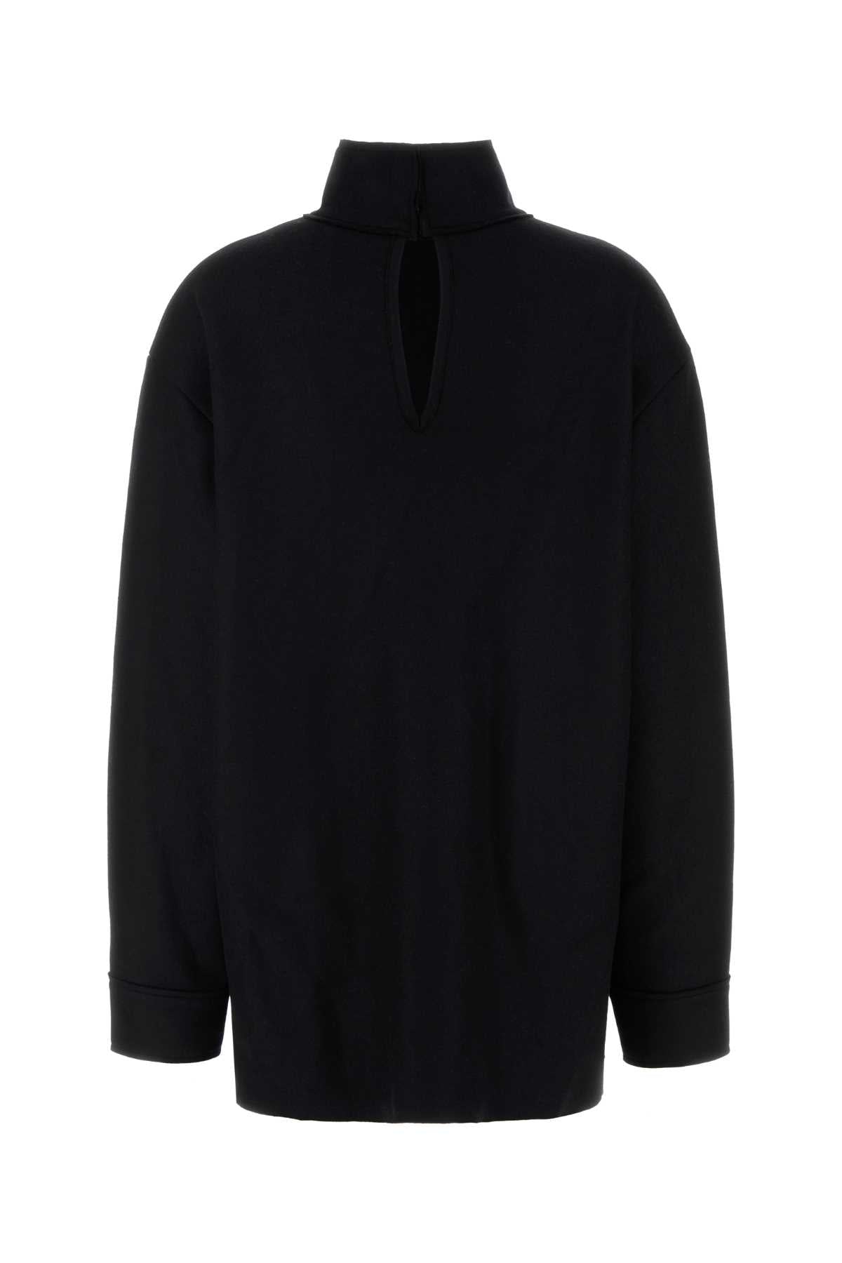 Black Wool Blend Blouse Exterior: Nylon Maglie